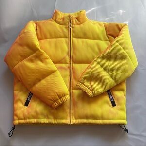MadeMe New York Lenticular Yellow Mesh Puffer Coat Women Small